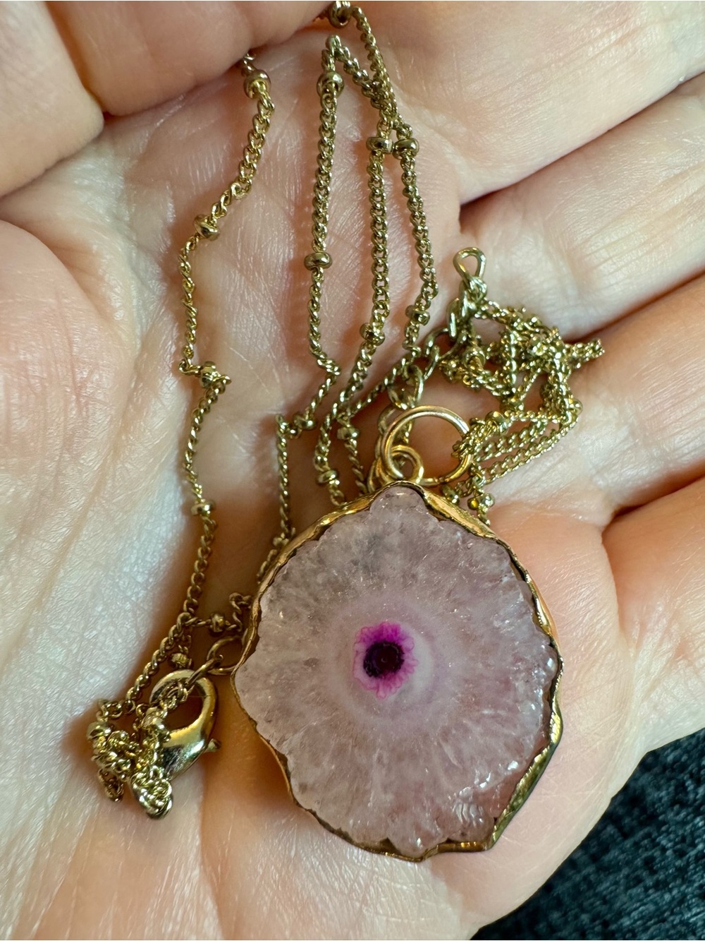 Amethyst Stalactite Slice Pendant